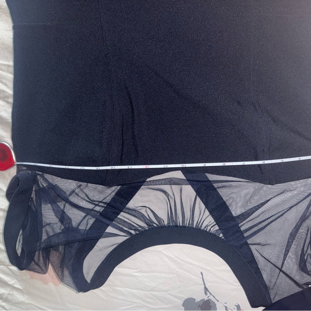 NWOT Illusion Round Neck Cap Sleeve Sheath Dress with Sheer Detail 16 - Picture 4 of 4